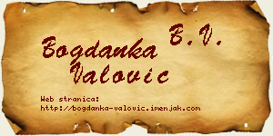 Bogdanka Valović vizit kartica